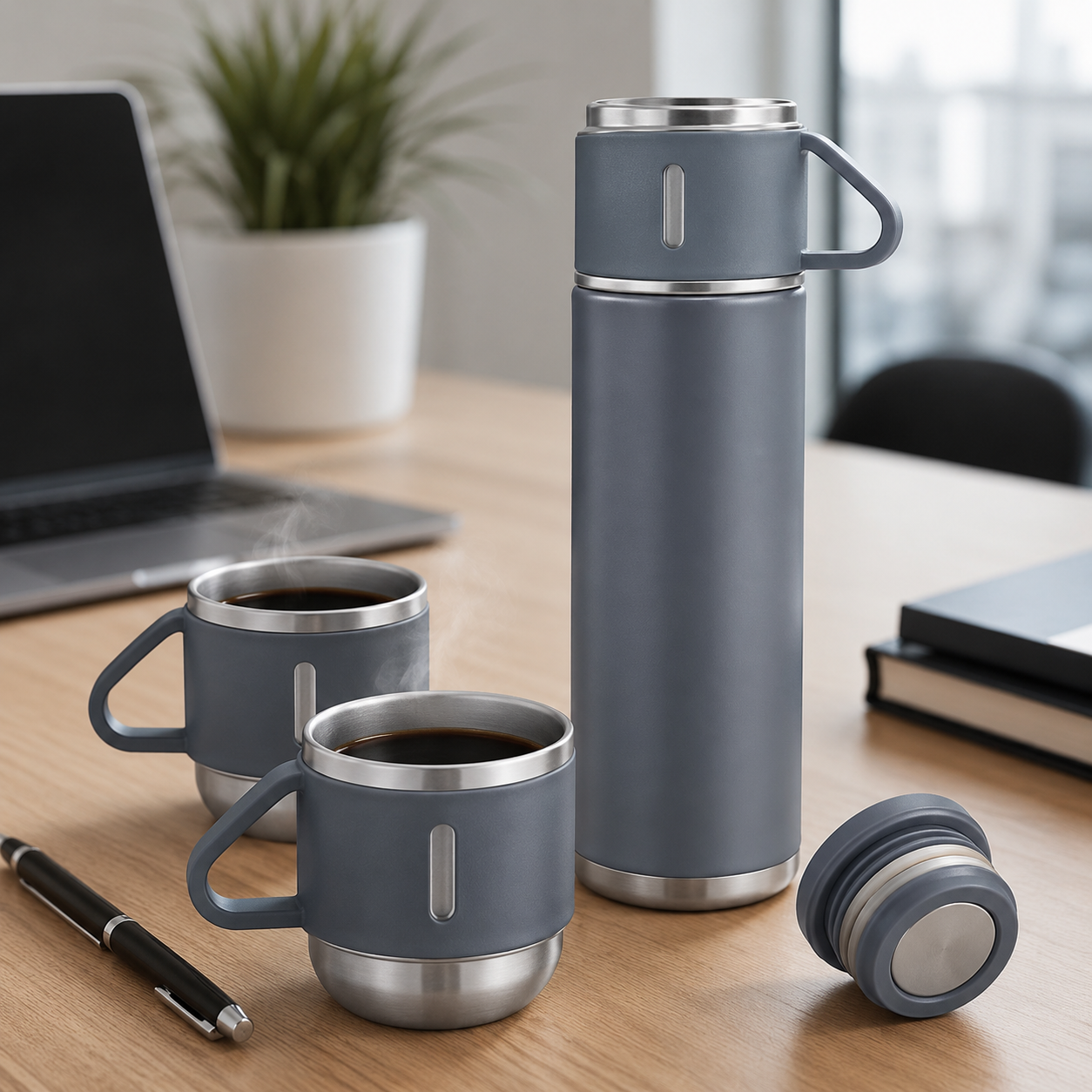 Termo premium con 3 tazas