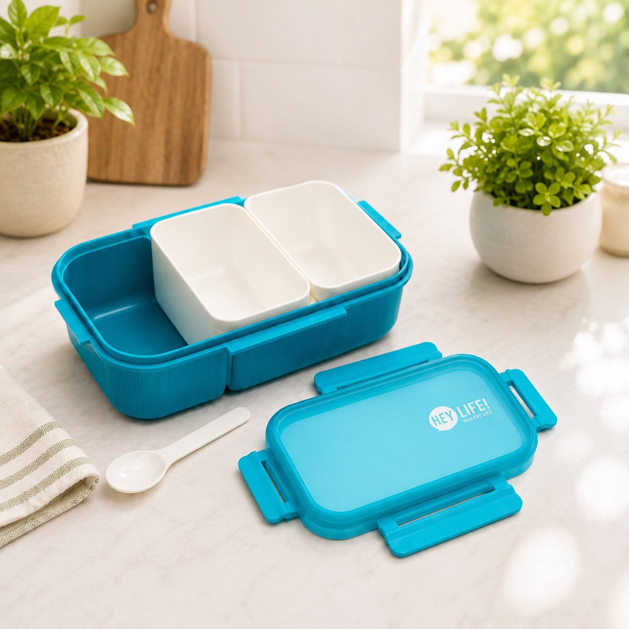 Lunchera compacta con 2 compartimientos
