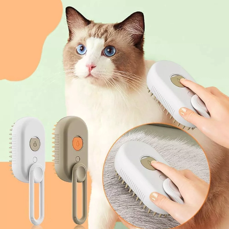 Cepillo A Vapor Mascota Masajeador Recargable Usb