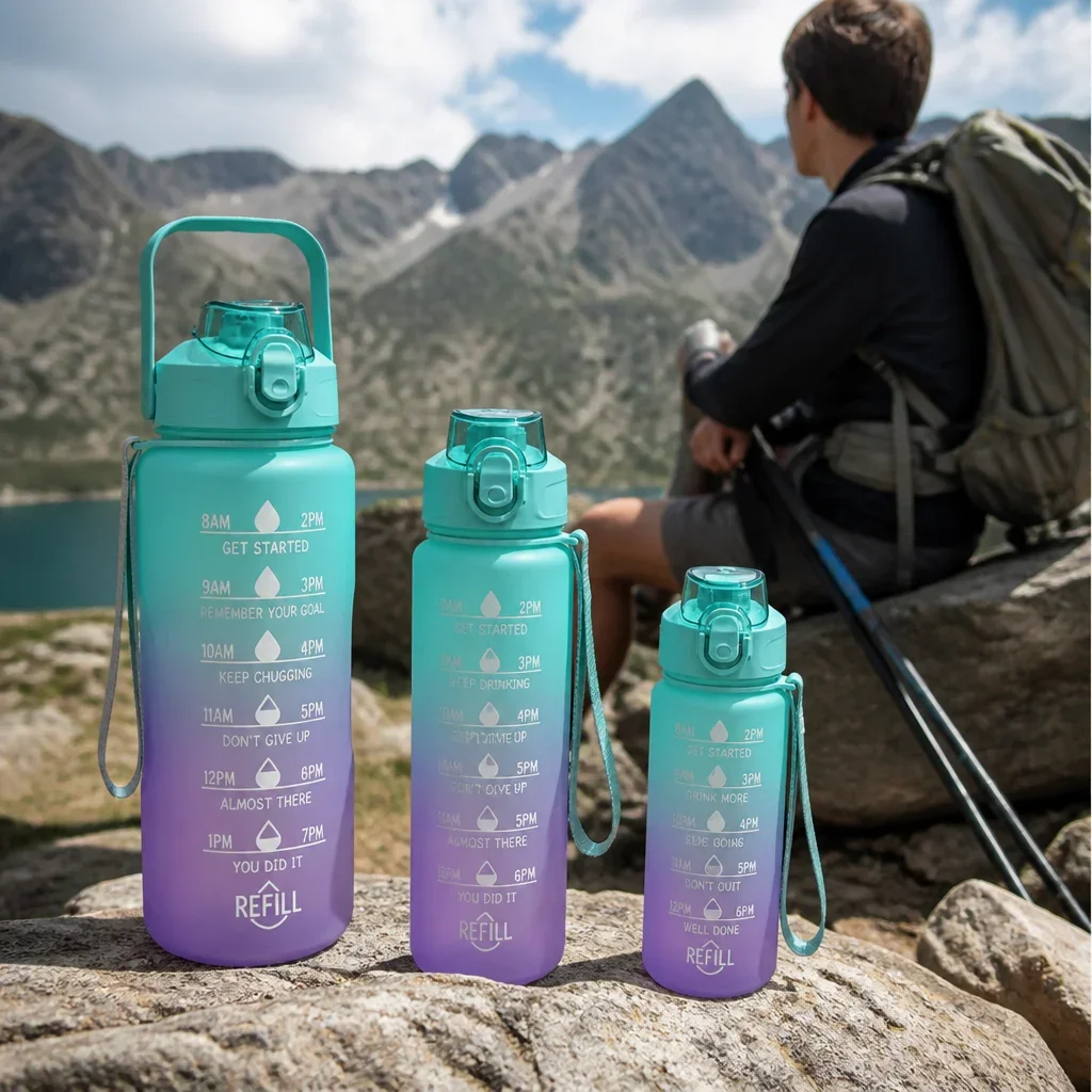 Set 3 Botellas Motivacionales Degrade