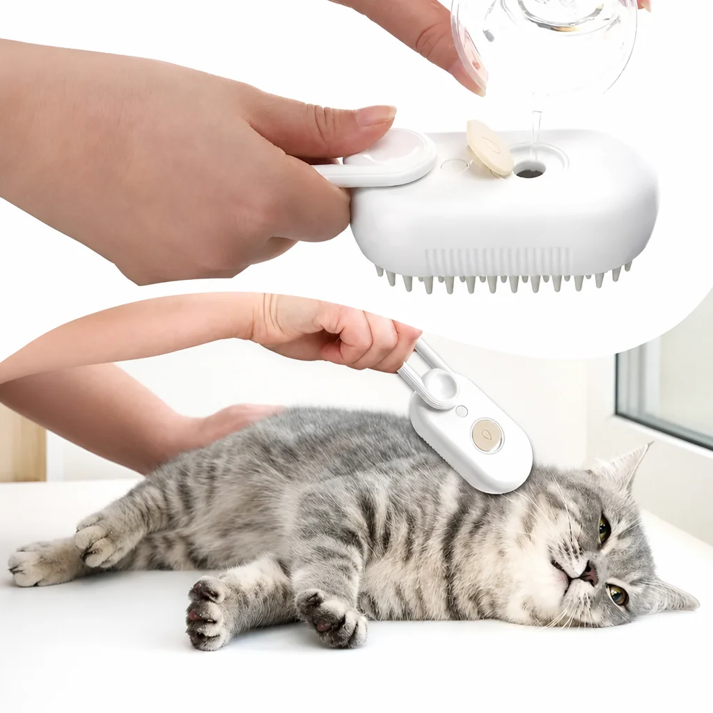 Cepillo A Vapor Mascota Masajeador Recargable Usb