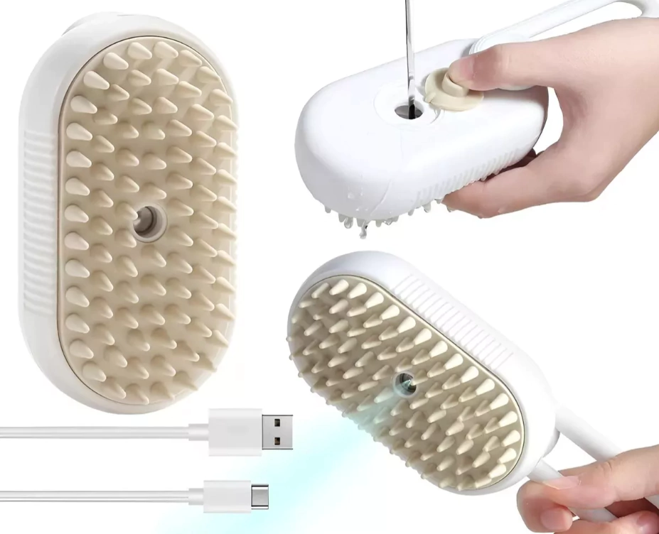 Cepillo A Vapor Mascota Masajeador Recargable Usb