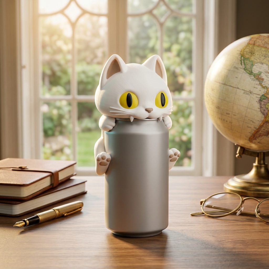Tapa Cubre Lata con Bisagra Gatito